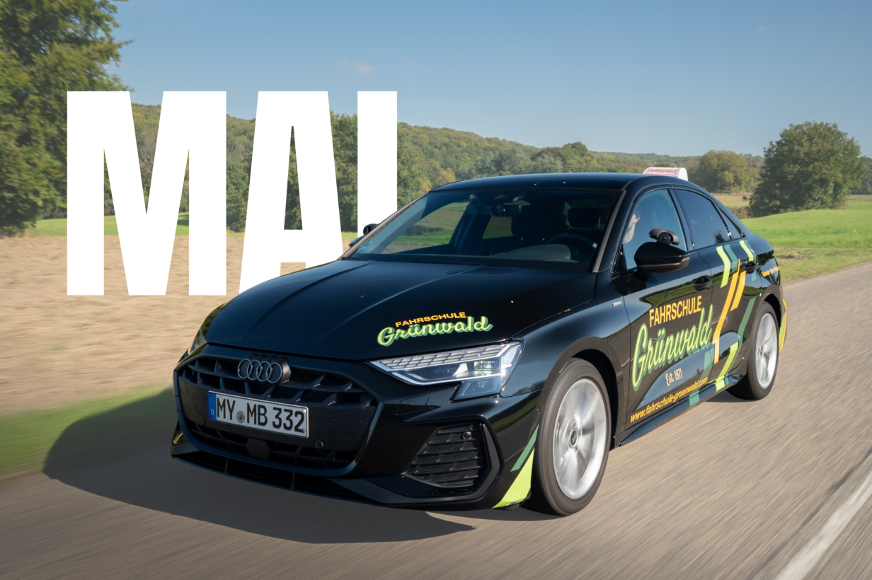 Monatsmotiv Mai bei der Fahrschule Grünwald in Vallendar – Fahrschulauto in der Praxis